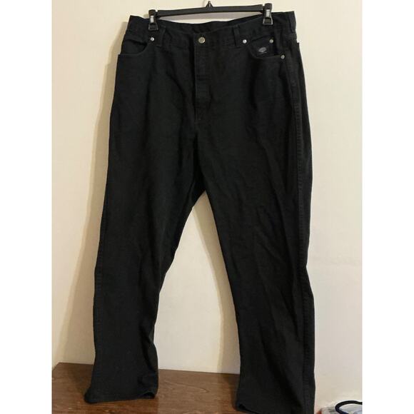 Vintage Harley Davidson Blacked Out Jeans Mens 40x32 Heavy Denim Relaxed Fit - Picture 1 of 8